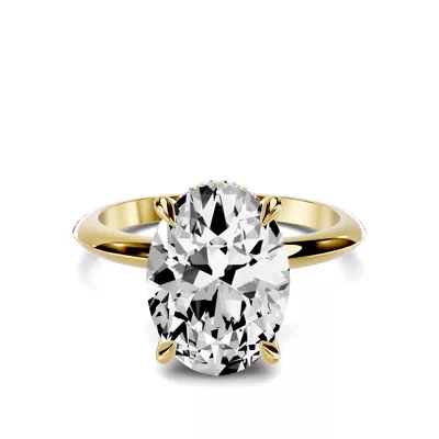 Serra Knife Edge Hidden Halo 3.00 ct. Oval Lab Engagement Ring (2mm)