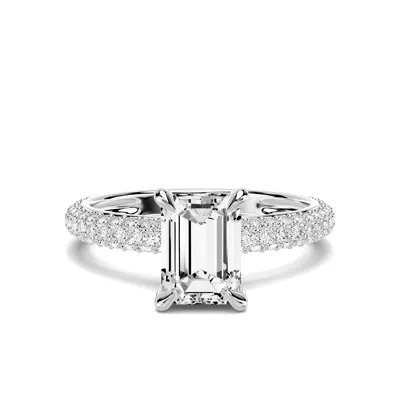 Selora Rolled Pavé 1.00 ct. Emerald-Cut Lab Engagement Ring