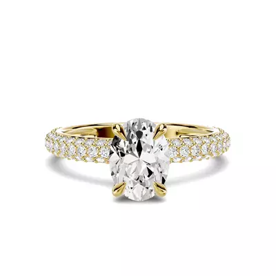 Selora Rolled Pavé 1.00 ct. Oval Lab Engagement Ring