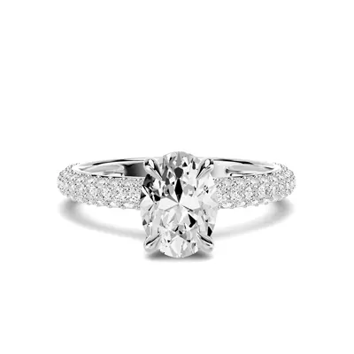 Selora Rolled Pavé 1.00 ct. Oval Lab Engagement Ring