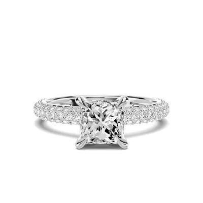 Selora Rolled Pavé 1.00 ct. Princess-Cut Lab Engagement Ring
