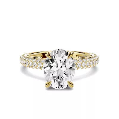 Selora Rolled Pavé 1.50 ct. Oval Lab Engagement Ring