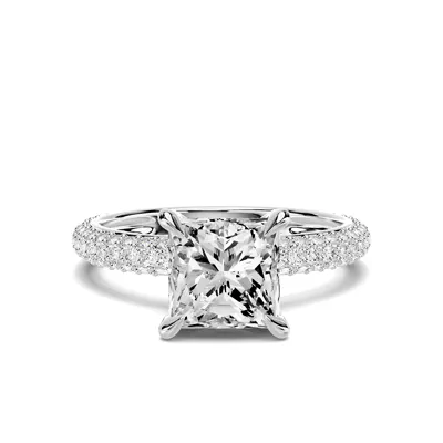 Selora Rolled Pavé 1.50 ct. Princess-Cut Lab Engagement Ring