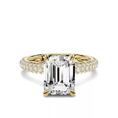 Selora Rolled Pavé 2.00 ct. Emerald-Cut Lab Engagement Ring