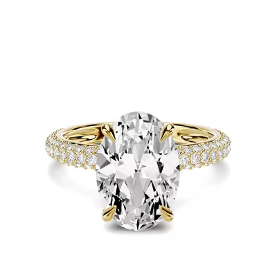 Selora Rolled Pavé 2.50 ct. Oval Lab Engagement Ring