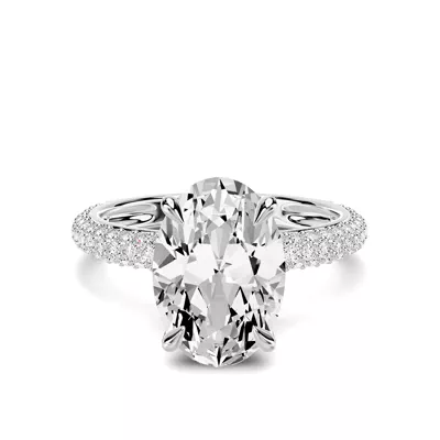Selora Rolled Pavé 3.00 ct. Oval Lab Engagement Ring
