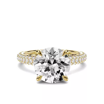 Selora Rolled Pavé 3.000 ct. Round Lab Engagement Ring