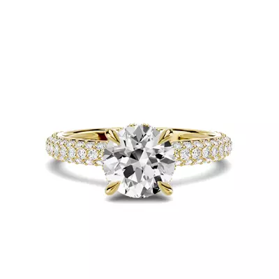 Selora Rolled Pavé Hidden Halo 1.00 ct. Round Lab Engagement Ring