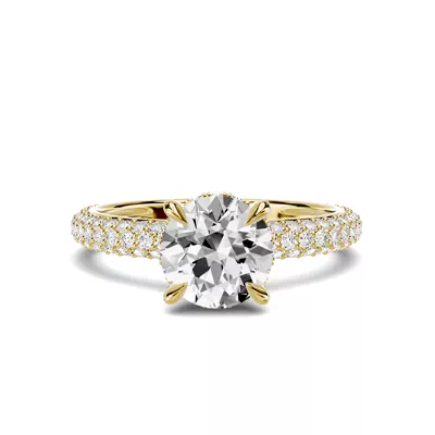 Selora Rolled Pavé Hidden Halo 1.50 ct. Round Lab Engagement Ring