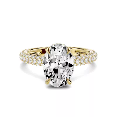 Selora Rolled Pavé Hidden Halo 2.00 ct. Oval Lab Engagement Ring