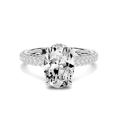 Selora Rolled Pavé Hidden Halo 2.00 ct. Oval Lab Engagement Ring