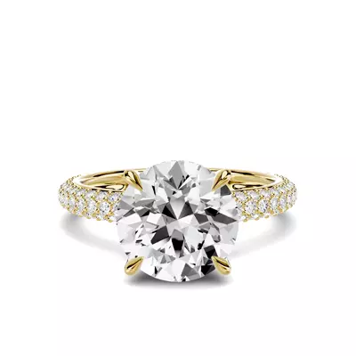Selora Rolled Pavé Hidden Halo 2.50 ct. Round Lab Engagement Ring