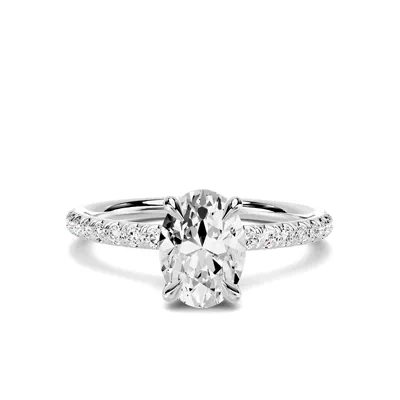 Avalon Classic Pavé 1.00 ct. Oval Lab Engagement Ring