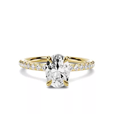 Avalon Classic Pavé 1.00 ct. Oval Lab Engagement Ring