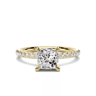 items Avalon Classic Pavé 1.00 ct. Princess-Cut Lab