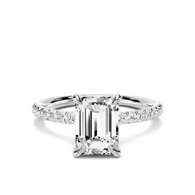 Avalon Classic Pavé 1.50 ct. Emerald-Cut Lab Engagement Ring