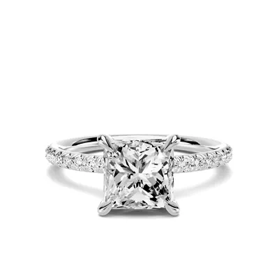 Avalon Classic Pavé 1.50 ct. Princess-Cut Lab Engagement Ring