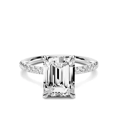 Avalon Classic Pavé 2.00 ct. Emerald-Cut Lab Engagement Ring
