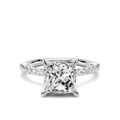Avalon Classic Pavé 2.00 ct. Princess-Cut Lab Engagement Ring