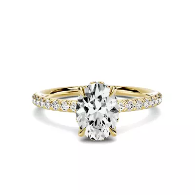 Avalon Classic Pavé Hidden Halo 1.00 ct. Oval Lab Engagement Ring