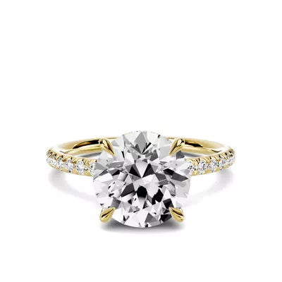 Avalon Classic Pavé Hidden Halo 2.50 ct. Round Lab Engagement Ring