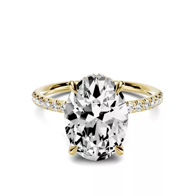 Avalon Classic Pavé Hidden Halo 3.00 ct. Oval Lab Engagement Ring