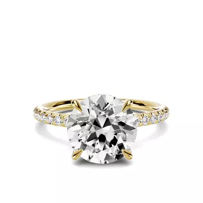 Avalon Classic Pavé Hidden Halo 3.00 ct. Round Lab Engagement Ring