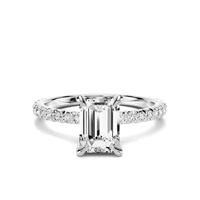 Lumina French Pavé 1.00 ct. Emerald-Cut Lab Engagement Ring