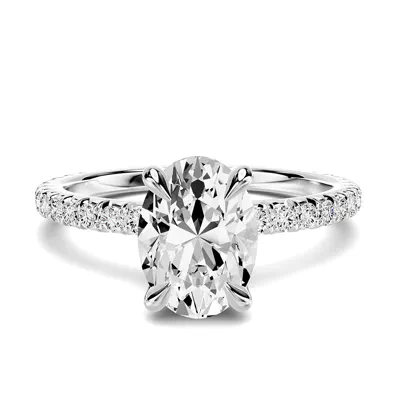 Lumina French Pavé 1.00 ct. Oval Lab Engagement Ring
