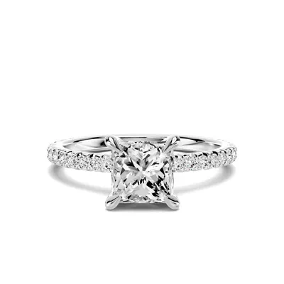 Lumina French Pavé 1.00 ct. Princess-Cut Lab Engagement Ring