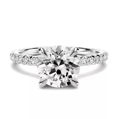 Lumina French Pavé 1.00 ct. Round Lab Engagement Ring
