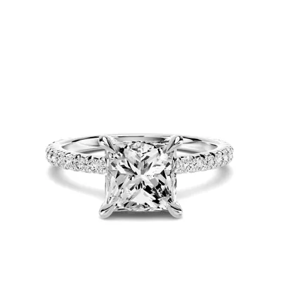 Lumina French Pavé 1.50 ct. Princess-Cut Lab Engagement Ring