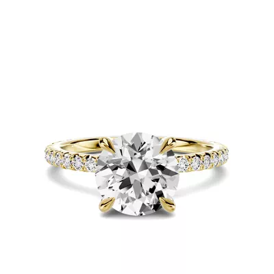 Lumina French Pavé 1.50 ct. Round Lab Engagement Ring