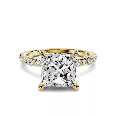 Lumina French Pavé 2.00 ct. Princess-Cut Lab Engagement Ring