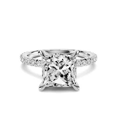 Lumina French Pavé 2.50 ct. Princess-Cut Lab Engagement Ring