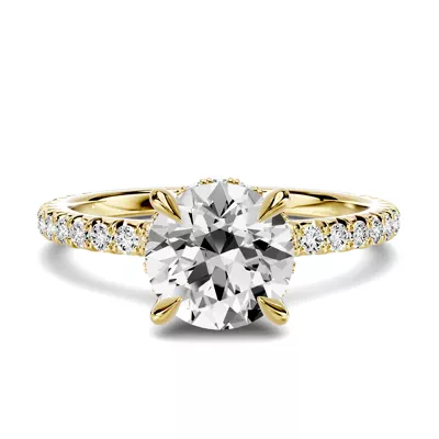 Lumina French Pavé Hidden Halo 1.00 ct. Round Lab Engagement Ring