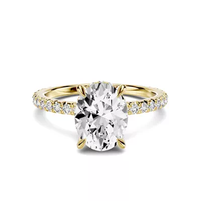 Lumina French Pavé Hidden Halo 1.50 ct. Oval Lab Engagement Ring