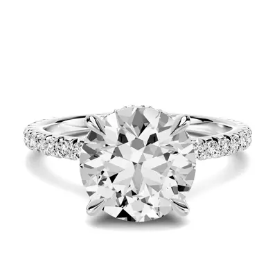 Lumina French Pavé Hidden Halo 2.50 ct. Round Lab Engagement Ring