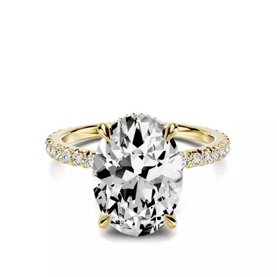 Lumina French Pavé Hidden Halo 3.00 ct. Oval Engagement Ring