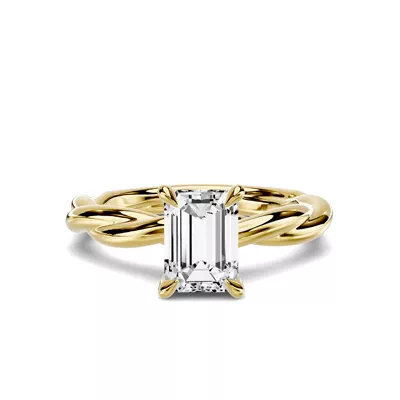 Riona Twist 1.00 ct. Emerald-Cut Lab Engagement Ring