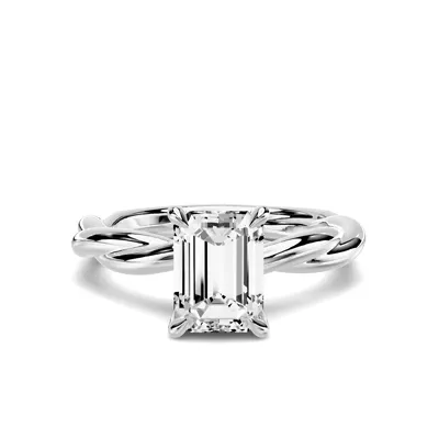 Riona Twist 1.50 ct. Emerald-Cut Lab Engagement Ring