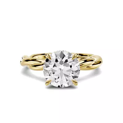 Riona Twist Hidden Halo 2.00 ct. Round Lab Engagement Ring