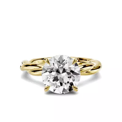 Riona Twist Hidden Halo 3.00 ct. Round Lab Engagement Ring