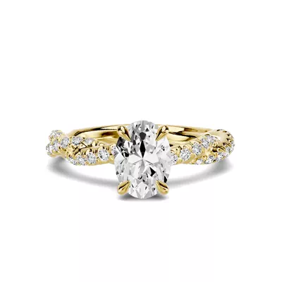 Riona Double Pavé Twist 1.00 ct. Oval Lab Engagement Ring