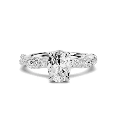 Riona Double Pavé Twist 1.00 ct. Oval Lab Engagement Ring
