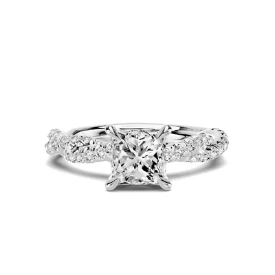 Riona Double Pavé Twist 1.00 ct. Princess-Cut Lab Engagement Ring