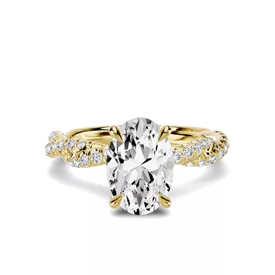 Riona Double Pavé Twist 2.00 ct. Oval Lab Engagement Ring