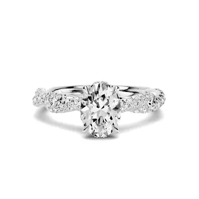 Riona Double Pavé Twist Hidden Halo 1.00 ct. Oval Lab Engagement Ring