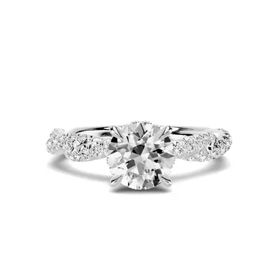 Riona Double Pavé Twist Hidden Halo 1.00 ct. Round Lab Engagement Ring