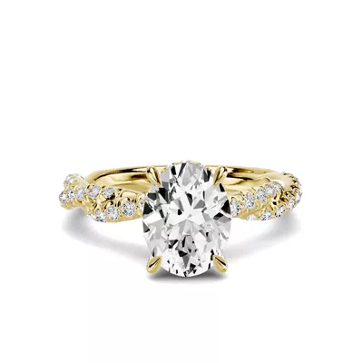 Riona Double Pavé Twist Hidden Halo 1.50 ct. Oval Lab Engagement Ring
